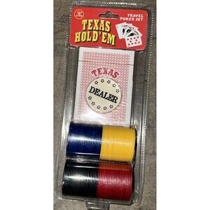 Texas Hold'Em Travel Poker Set With 80 Poker Chips Great For Camping Or Trips